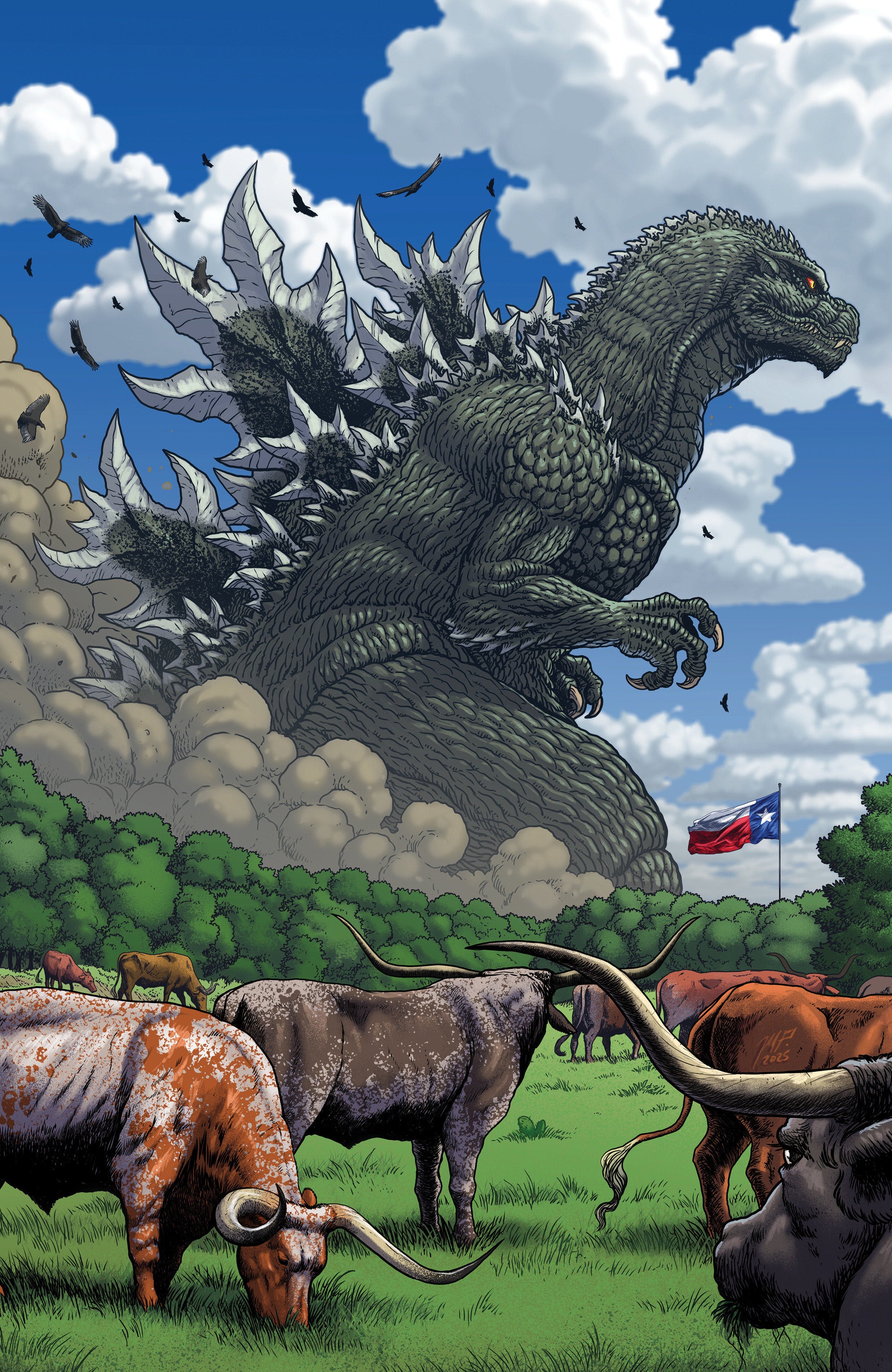 Godzilla vs. America: Texas Variant Ri (50) (Frank Full Art) | Odin's Place