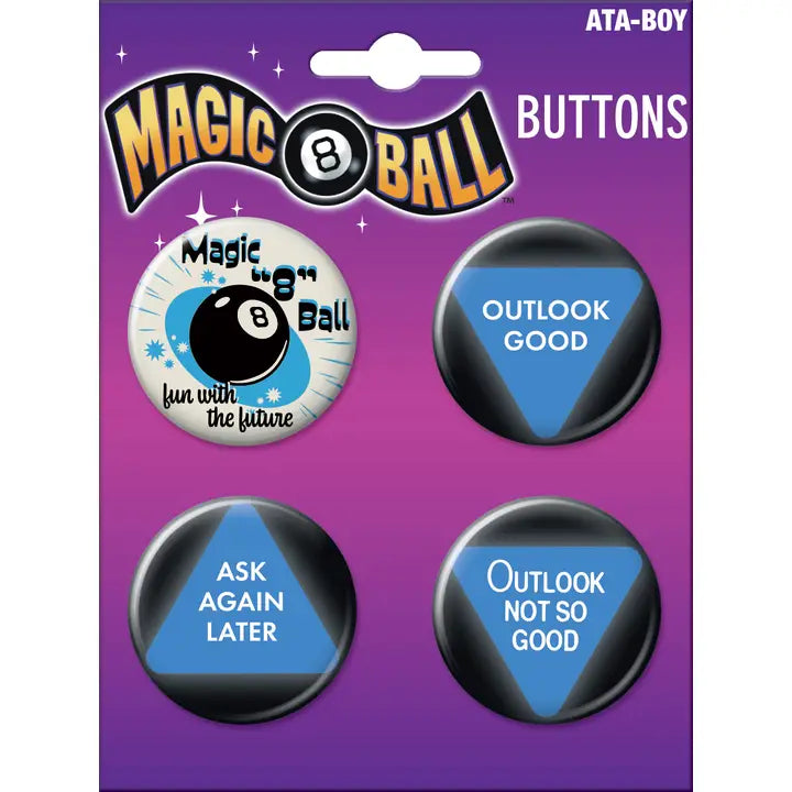 Ata-Boy Pins, Magic 8 Ball 4 Button Set | Dragon's Lair Comics and Fantasy Houston TX