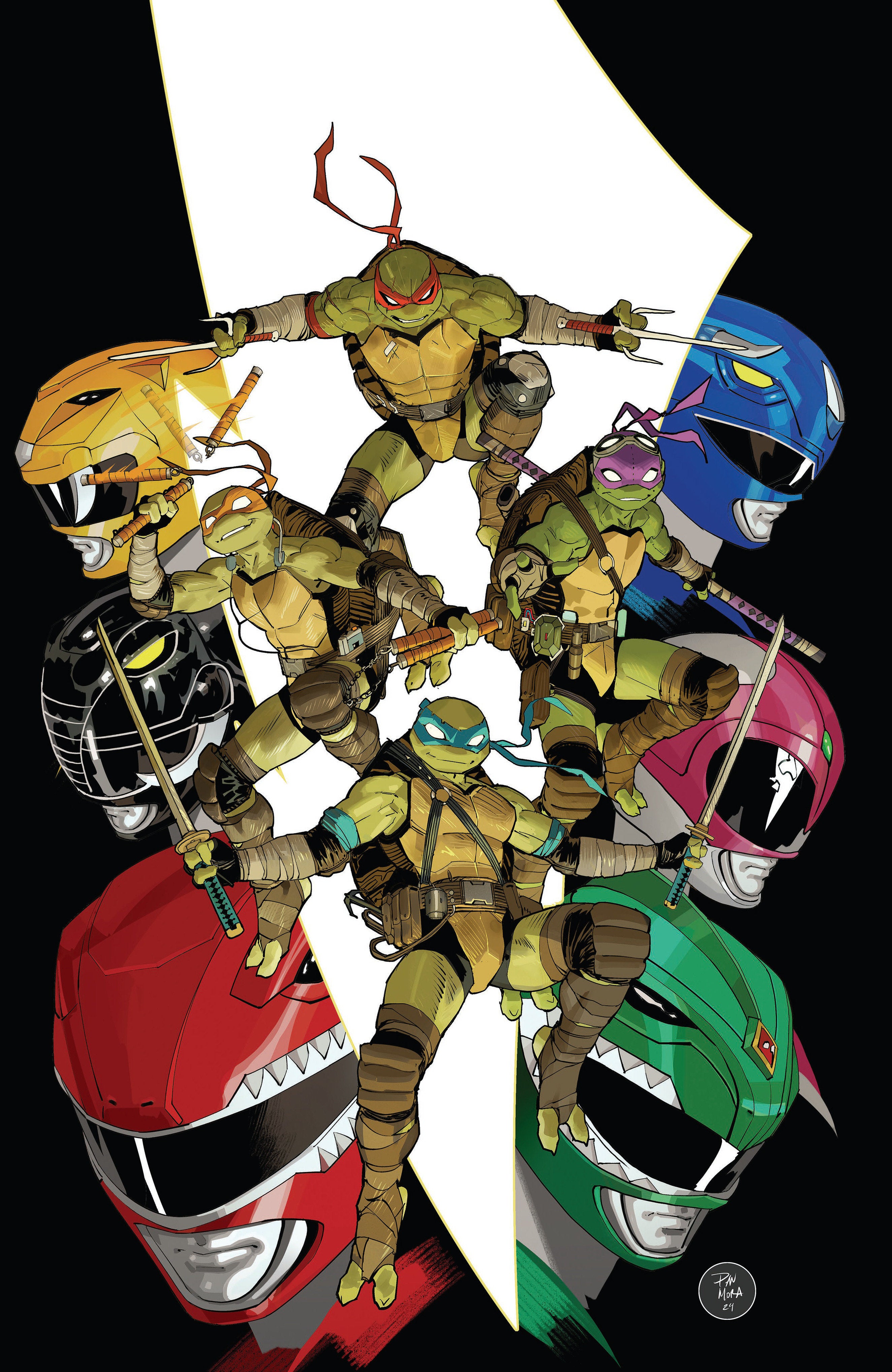 Mighty Morphin Power Rangers/ Teenage Mutant Ninja Turtles III #1 O Unlockable Variant (Full Art, Mora) | Dragon's Lair Comics and Fantasy Houston TX