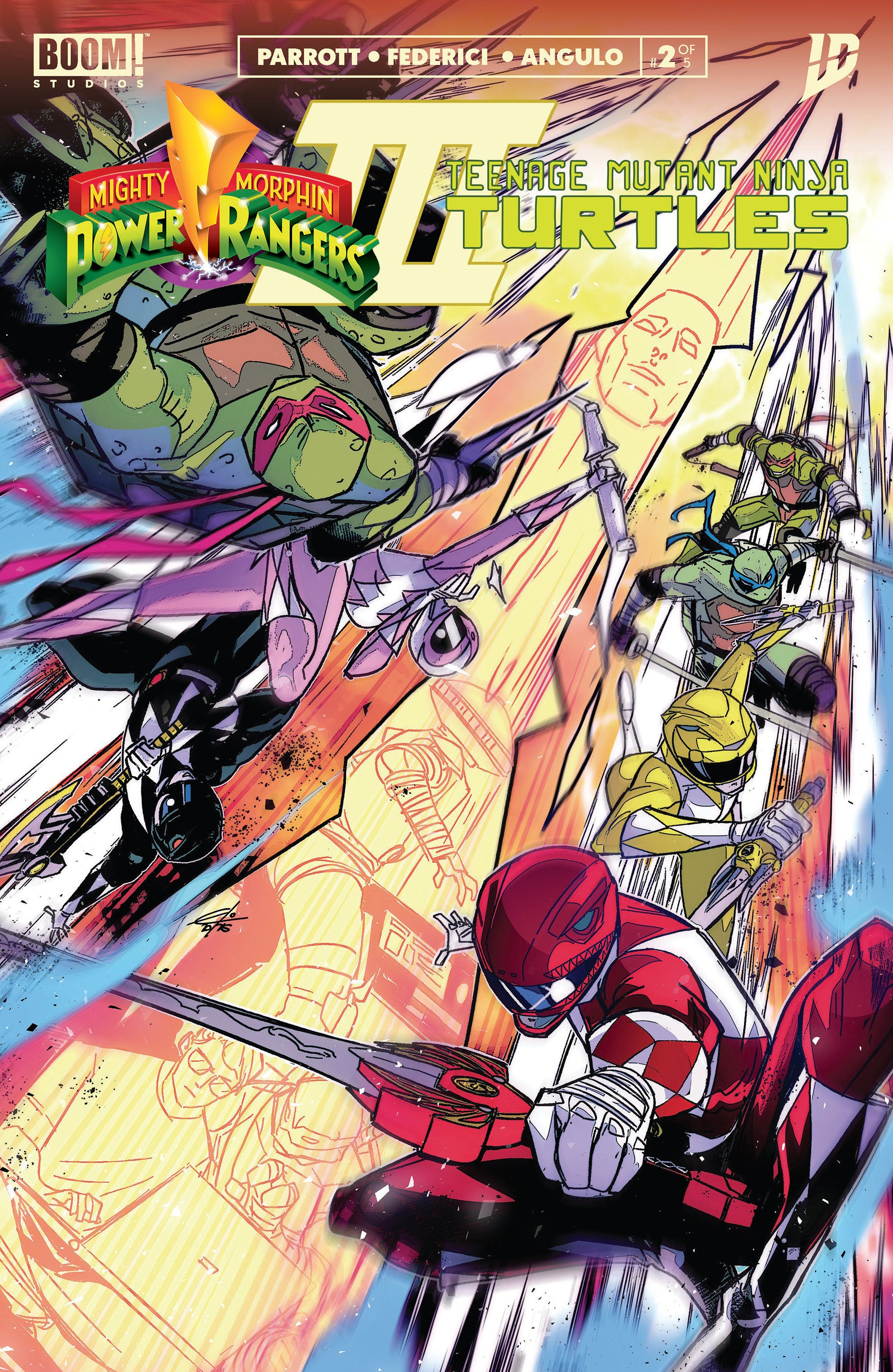 Mighty Morphin Power Rangers/Teenage Mutant Ninja Turtles III #2 K Foc Reveal Variant (Dressed, Carlini) | Dragon's Lair Comics and Fantasy Houston TX
