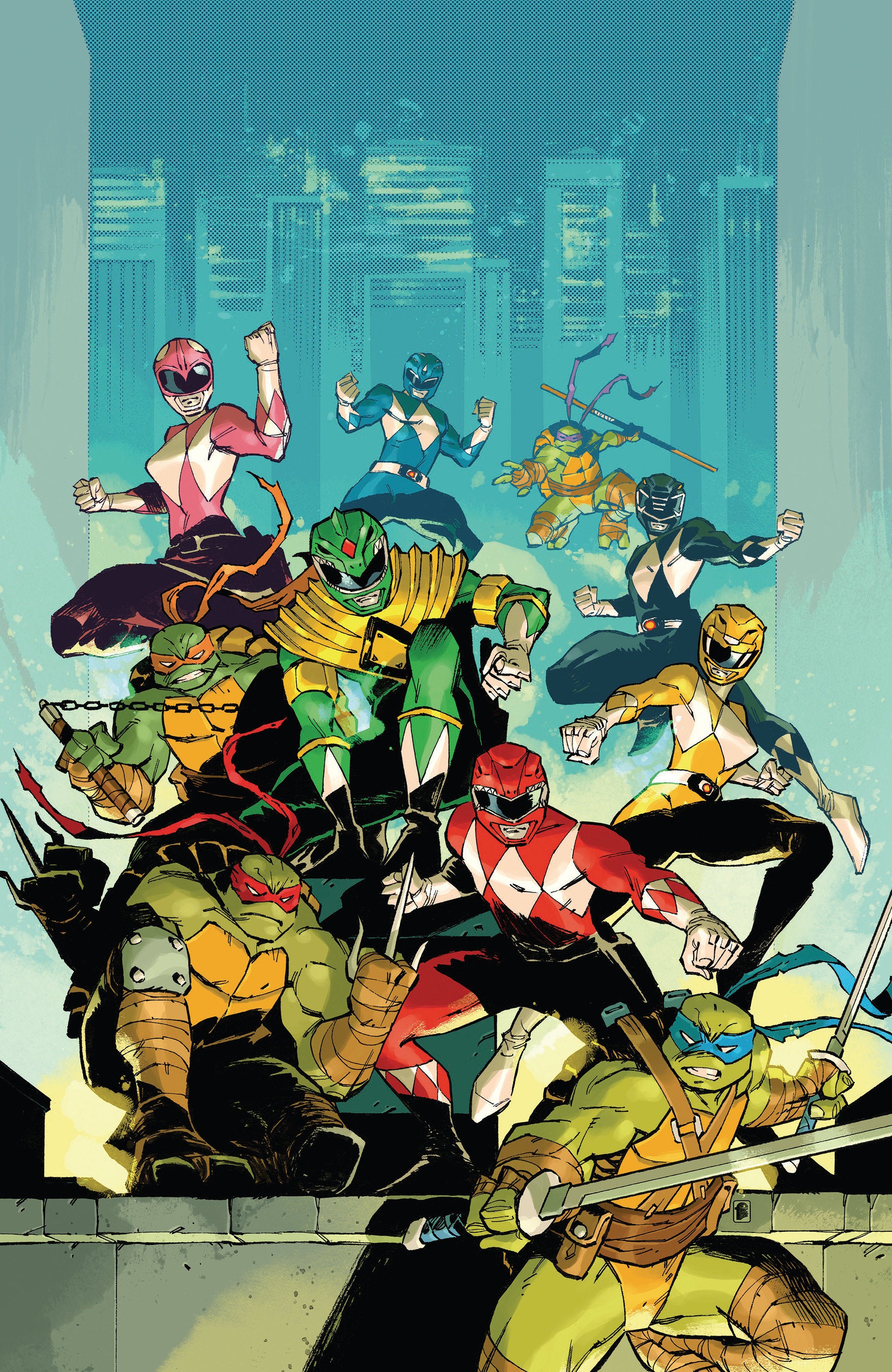 Mighty Morphin Power Rangers/Teenage Mutant Ninja Turtles III #2 M 1:5 Variant Edition (Full Art, Cardstock, Daniel) | Dragon's Lair Comics and Fantasy Houston TX
