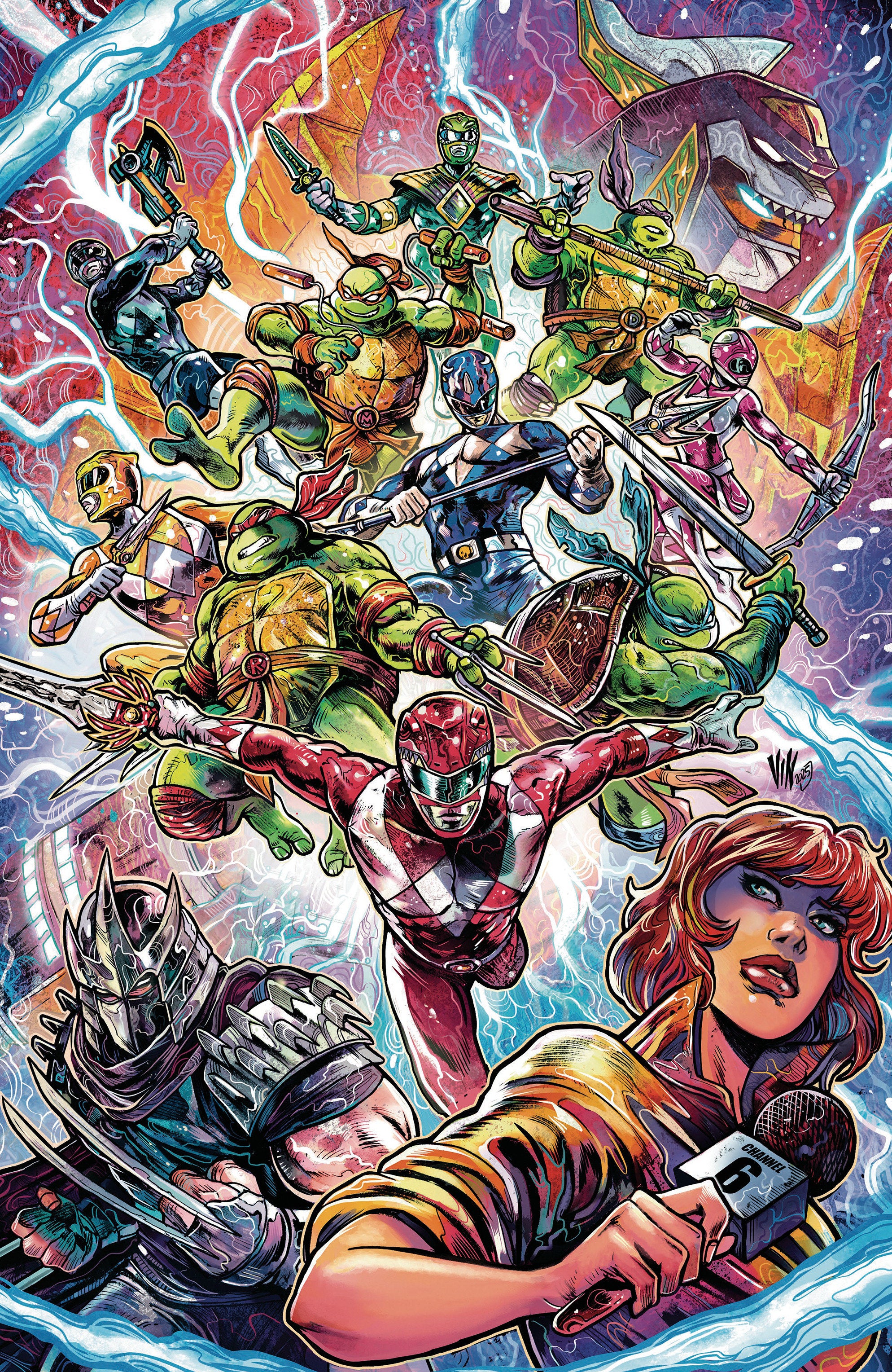 Mighty Morphin Power Rangers/Teenage Mutant Ninja Turtles III #3 L 1:5 Variant Edition (Full Art, Cardstock, Riccardi) | Dragon's Lair Comics and Fantasy Houston TX
