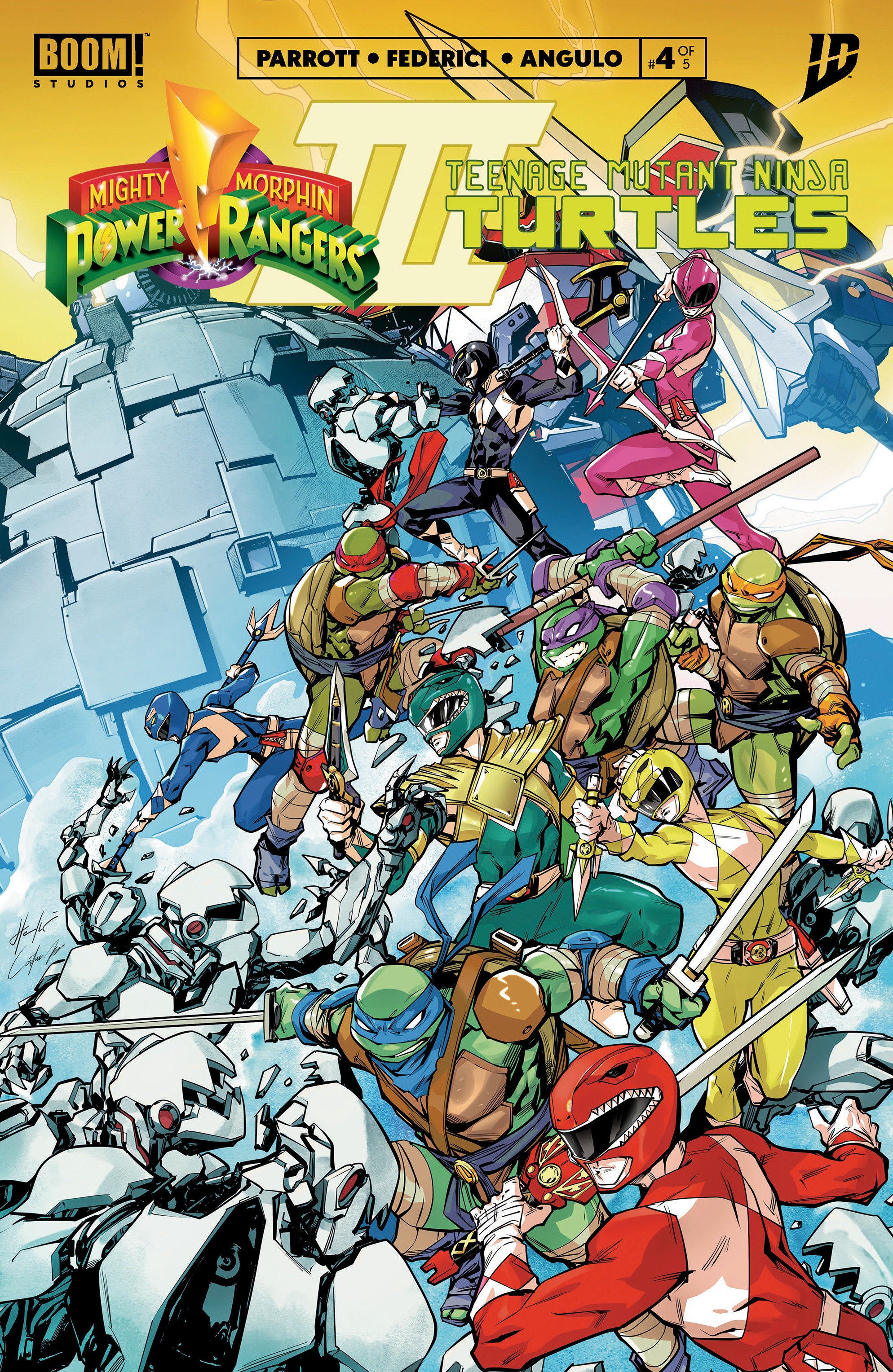 Mighty Morphin Power Rangers/Teenage Mutant Ninja Turtles III #4 B Variant (Dressed, Prasetya) | Odin's Place