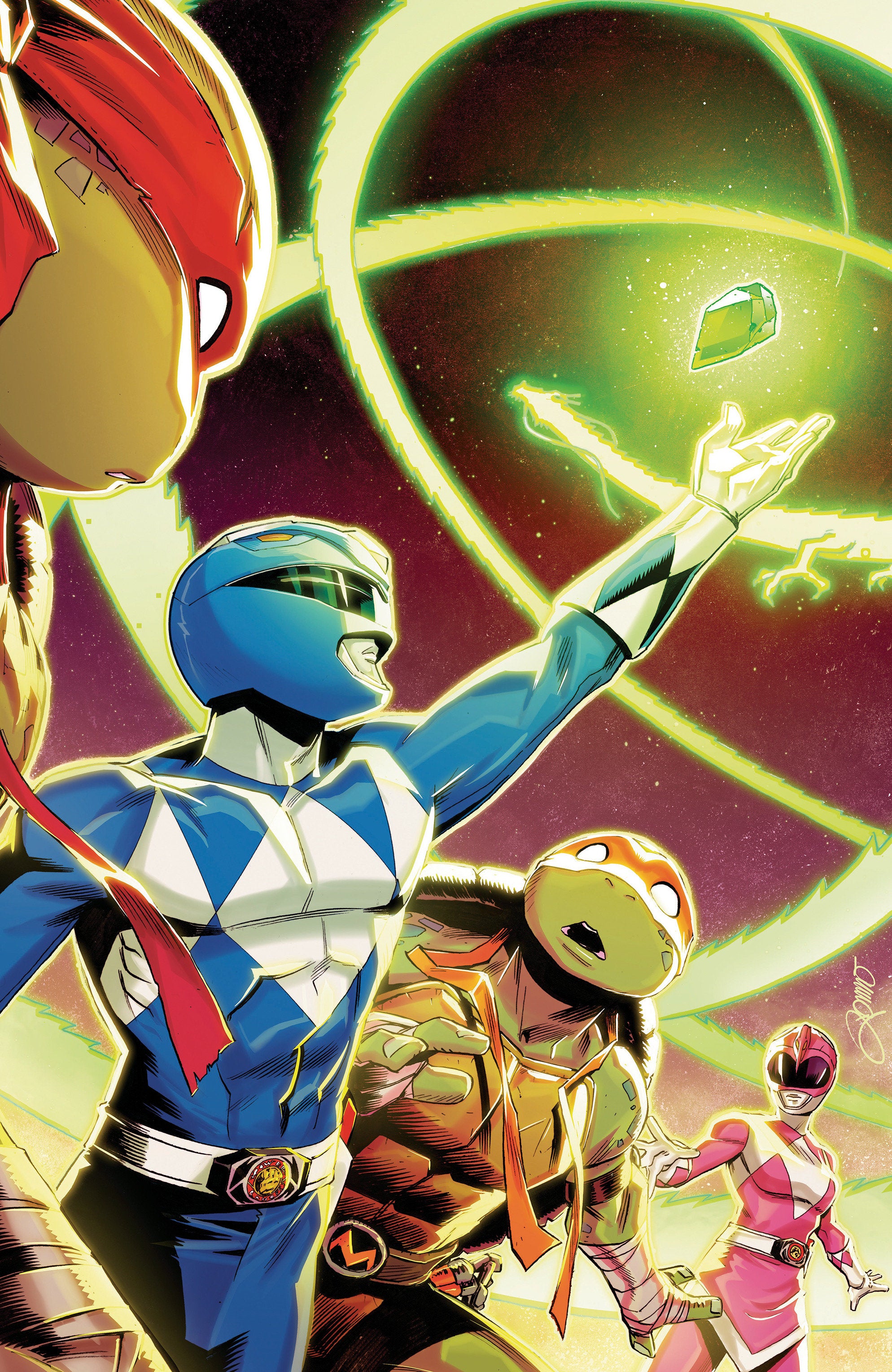 Mighty Morphin Power Rangers/Teenage Mutant Ninja Turtles III #4 D Variant (Full Art, Foil, Zonno) | Odin's Place