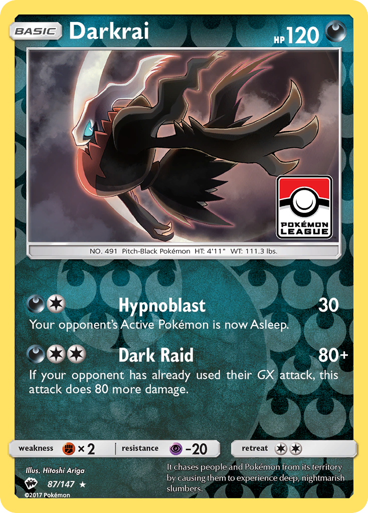 Darkrai (87/147) (League Promo) [Sun & Moon: Burning Shadows] | Odin's Place