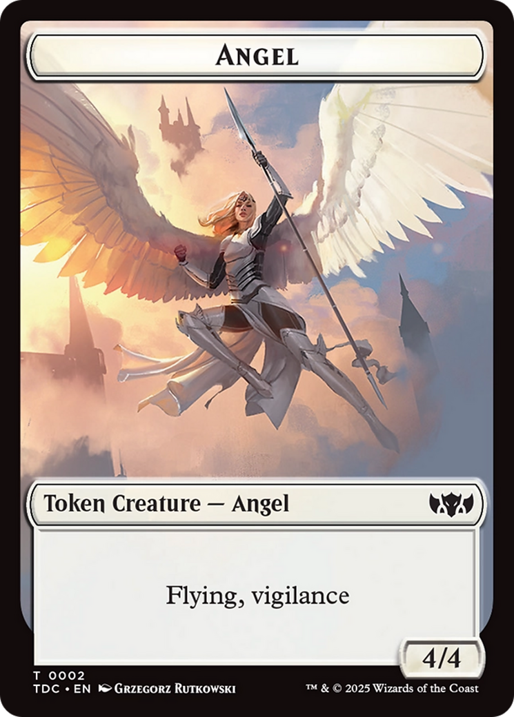 Angel // Spirit Double-Sided Token [Tarkir: Dragonstorm Commander Tokens] | Dragon's Lair Comics and Fantasy Houston TX