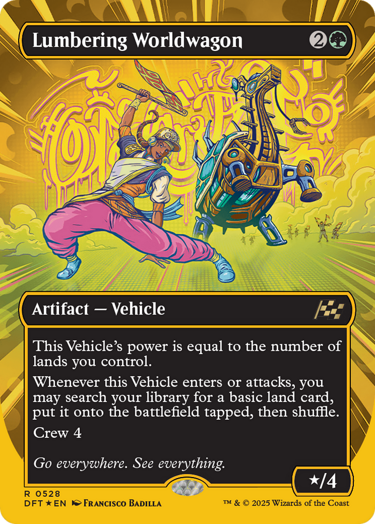 Lumbering Worldwagon (Borderless) (First-Place Foil) [Aetherdrift] | Dragon's Lair Comics and Fantasy Houston TX