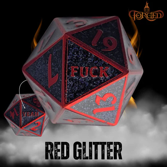 Forged Gaming: F*ck Yeah D20 Metal RPG Dice | Dragon's Lair Comics and Fantasy Houston TX