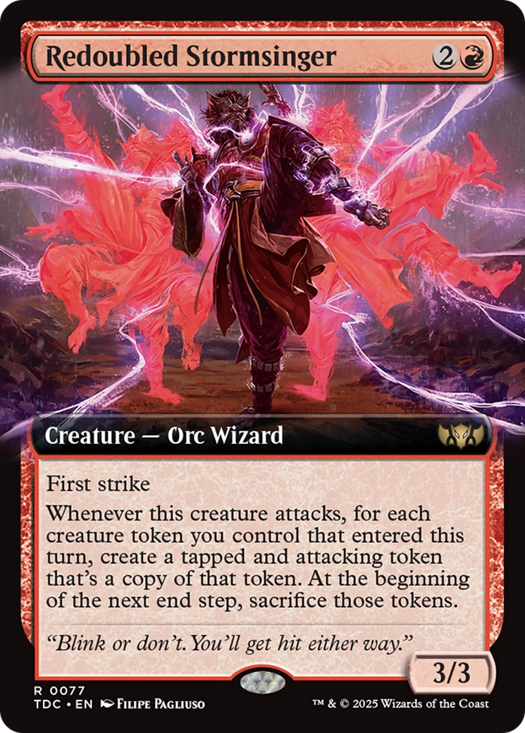 Redoubled Stormsinger (Extended Art) [Tarkir: Dragonstorm Commander] | Dragon's Lair Comics and Fantasy Houston TX