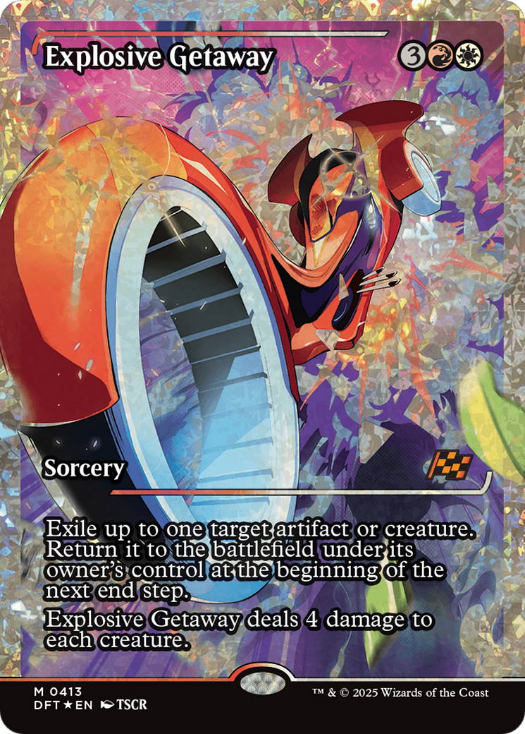Explosive Getaway (Showcase) (Fracture Foil) [Aetherdrift] | Dragon's Lair Comics and Fantasy Houston TX