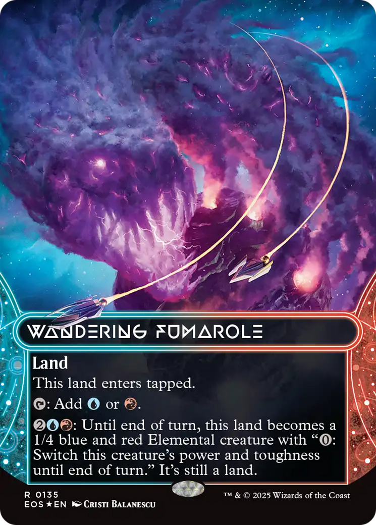 Wandering Fumarole (0135) (Borderless) (Galaxy Foil) [Edge of Eternities: Stellar Sights] | Dragon's Lair Comics and Fantasy Houston TX