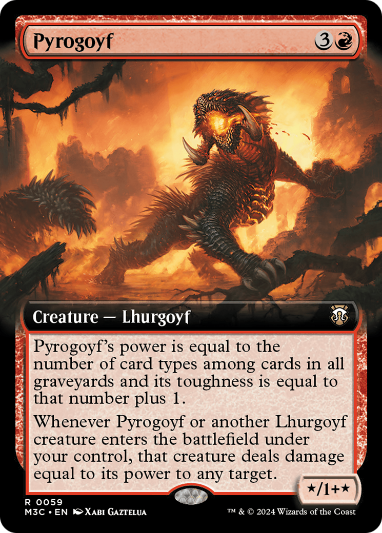Pyrogoyf (Extended Art) [Modern Horizons 3 Commander] | Dragon's Lair Comics and Fantasy Houston TX