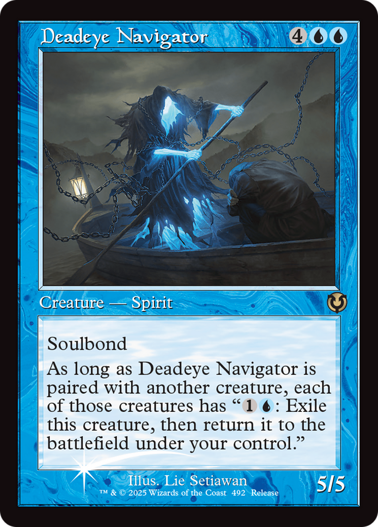 Deadeye Navigator (Retro Frame) [Innistrad Remastered Promos] | Dragon's Lair Comics and Fantasy Houston TX