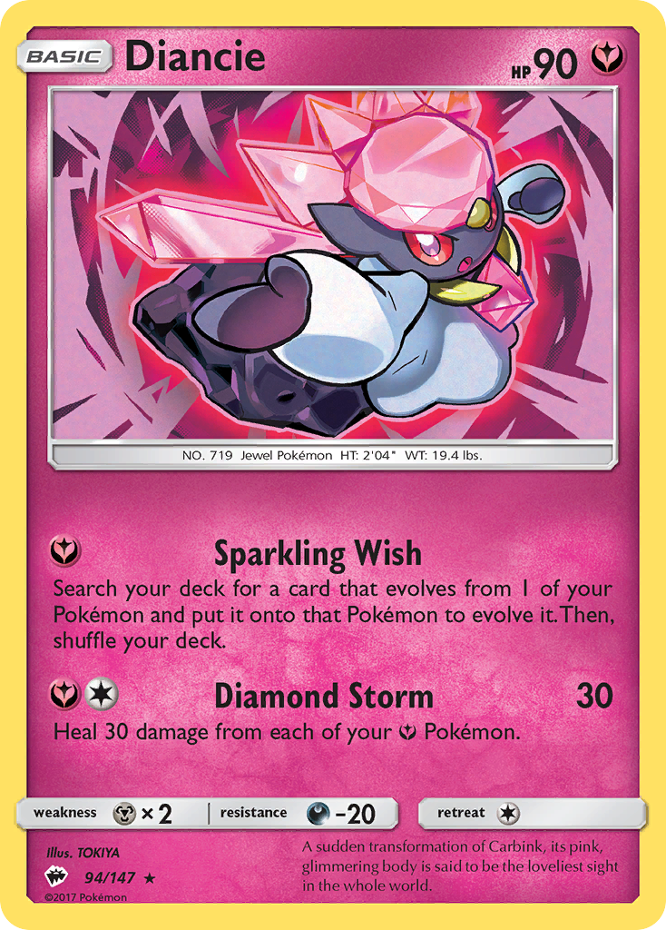 Diancie (94/147) (League Promo) [Sun & Moon: Burning Shadows] | Odin's Place
