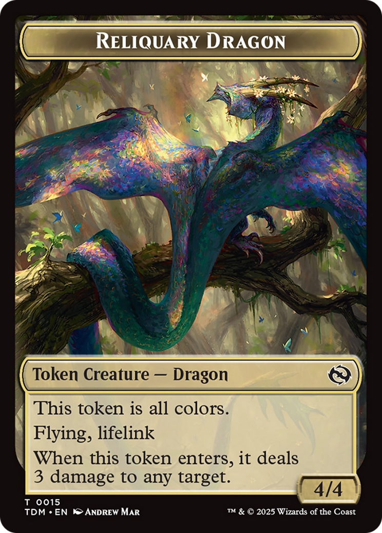 Reliquary Dragon // Dragon (0011) Double-Sided Token [Tarkir: Dragonstorm Tokens] | Dragon's Lair Comics and Fantasy Houston TX