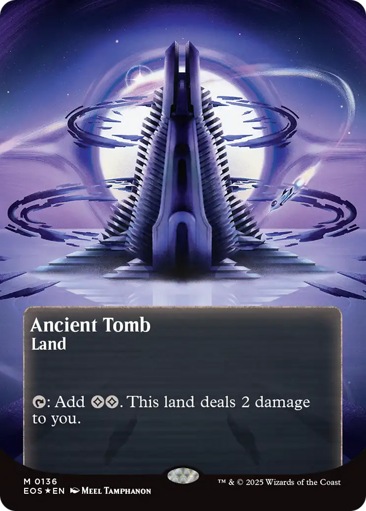 Ancient Tomb (0136) (Borderless) (Galaxy Foil) [Edge of Eternities: Stellar Sights] | Dragon's Lair Comics and Fantasy Houston TX