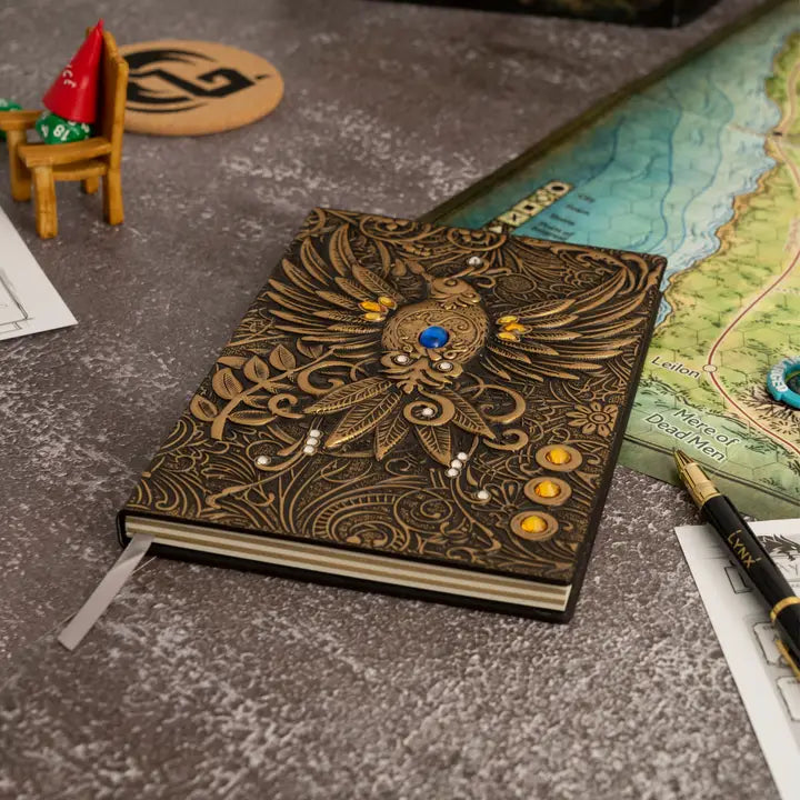 QMDirect 3D Faux-Leather Notebook / Journal - Gold Phoenix | Dragon's Lair Comics and Fantasy Houston TX
