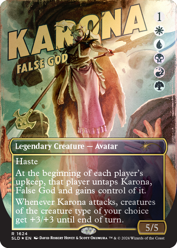 Karona, False God (Rainbow Foil) [Secret Lair Drop Series] | Dragon's Lair Comics and Fantasy Houston TX