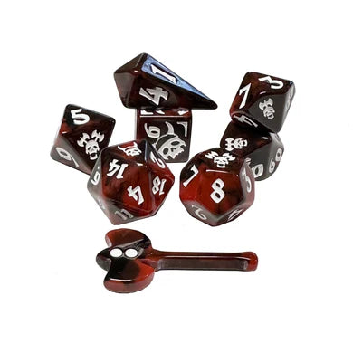 Black Oak Workshop Skull & Axe Poly 8 Dice Set | Odin's Place