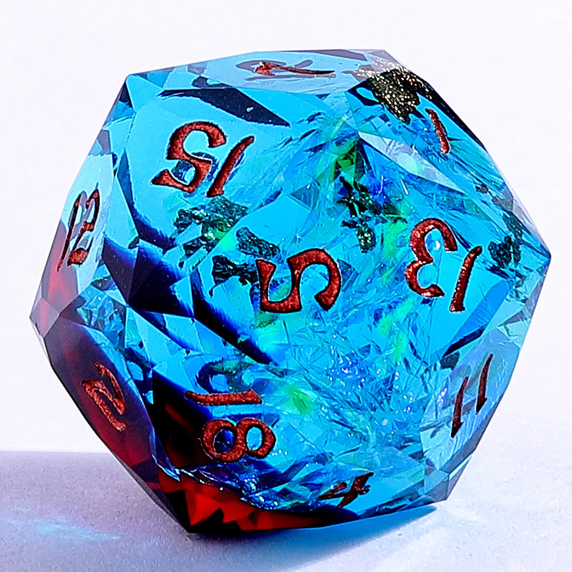 HYMGHO - Captured Magic Luster Cut Resin Dice Set - Blue & Red | Odin's Place
