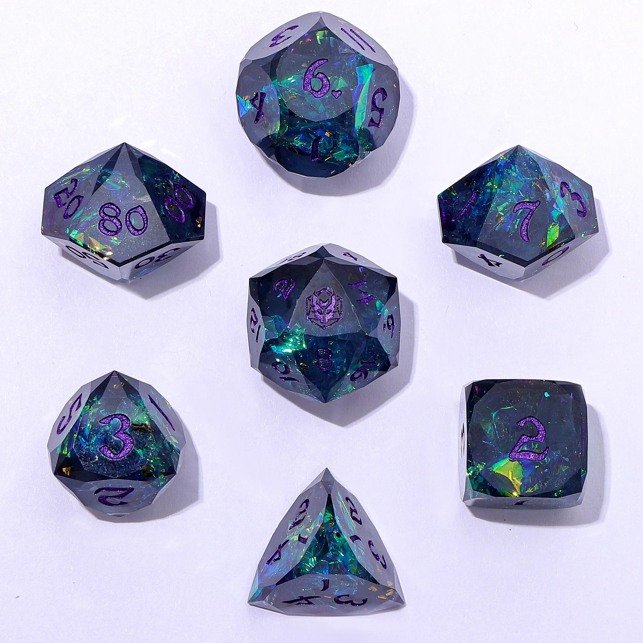 HYMGHO - Captured Magic Luster Cut Resin Dice Set - Starry Night Purple | Odin's Place