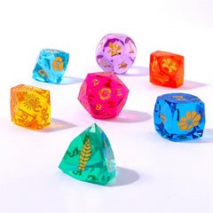 HYMGHO - Captured Magic Luster Cut Resin Dice Set - Bouquet of Dice | Dragon's Lair Comics and Fantasy Houston TX