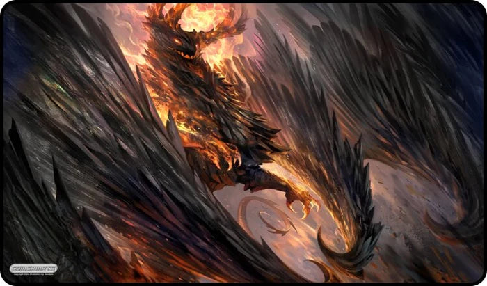 Gamer Mats Playmat: Black Crystal Dragon Stitched | Dragon's Lair Comics and Fantasy Houston TX