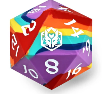 HYMGHO - 55mm Chonk Rubber Silicon D20 - Rainbow Realms | Dragon's Lair Comics and Fantasy Houston TX