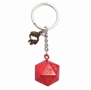 HYMGHO -D20 Keychain Barbarian - Red with Gold | Dragon's Lair Comics and Fantasy Houston TX