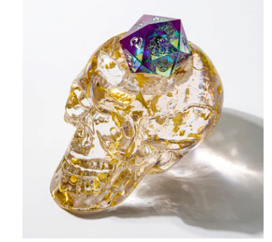 HYMGHO - D20 Skull Holder -Gold | Dragon's Lair Comics and Fantasy Houston TX