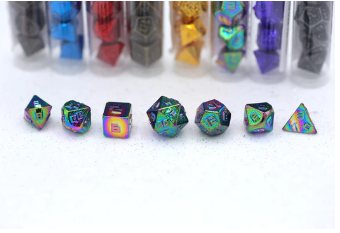 HYMGHO - 10MM Mini Metal RPG Dice Set - Rainbow | Dragon's Lair Comics and Fantasy Houston TX