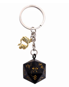 HYMGHO -D20 Keychain Barbarian - Black with Gold | Dragon's Lair Comics and Fantasy Houston TX