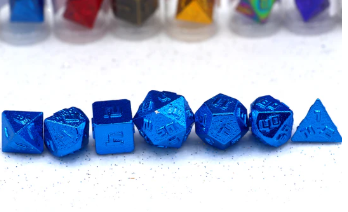 HYMGHO - 10MM Mini Metal RPG Dice Set - Blue | Dragon's Lair Comics and Fantasy Houston TX