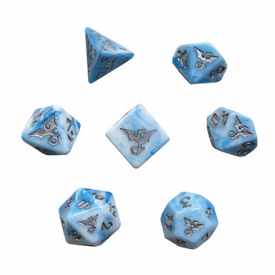 Black Oak Workshop Dragon Cloud Poly 7 Dice Set | Odin's Place