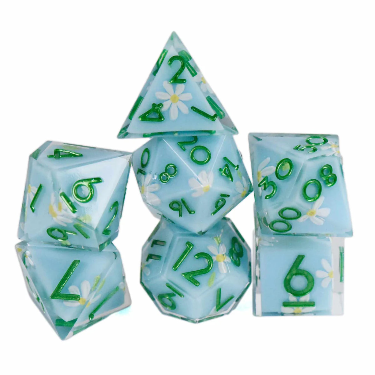 DND Dice Poly 7 Dice Set: Daisy Chain (Handmade) | Dragon's Lair Comics and Fantasy Houston TX