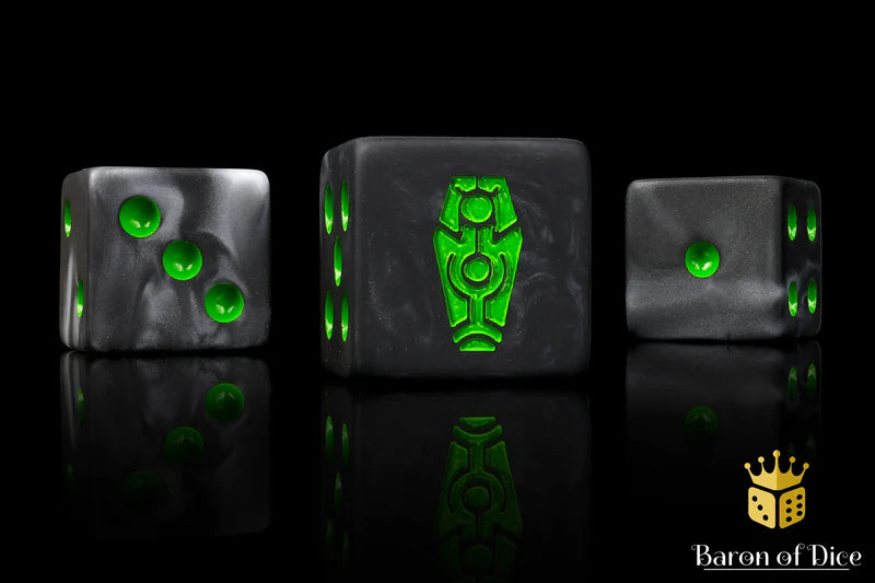 Barron of Dice: Day of The Dead Dice - Green Coffin | Dragon's Lair Comics and Fantasy Houston TX