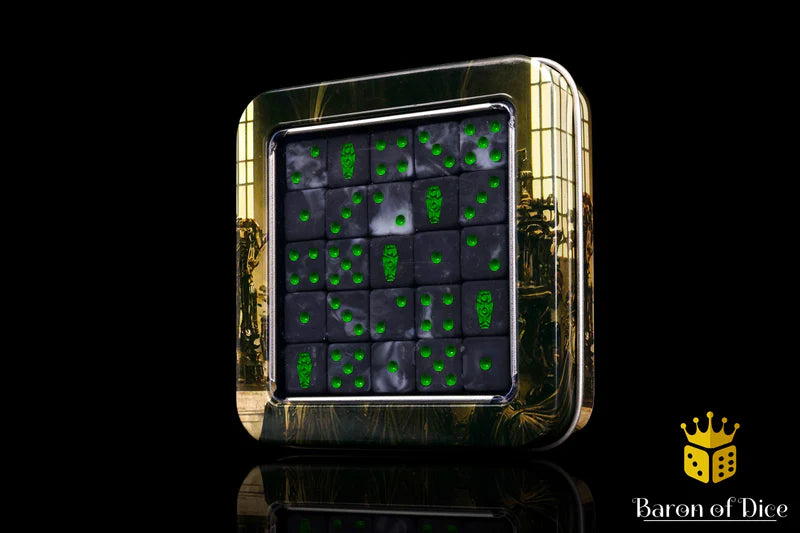 Barron of Dice: Day of The Dead Dice - Green Coffin | Dragon's Lair Comics and Fantasy Houston TX