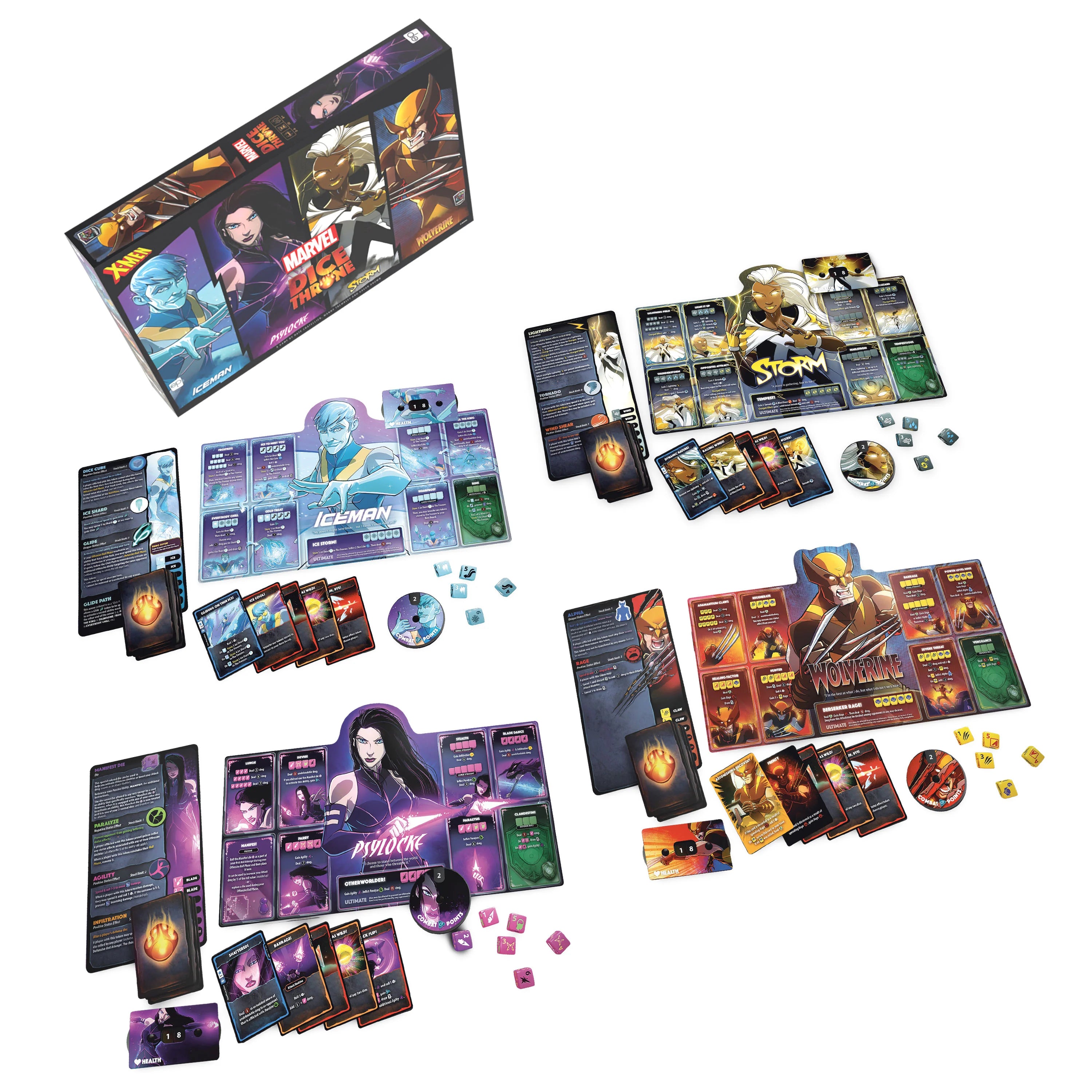 Marvel Dice Throne: X-Men Box 1 Fighters (Iceman, Psylocke, Storm, and Wolverine) | Dragon's Lair Comics and Fantasy Houston TX