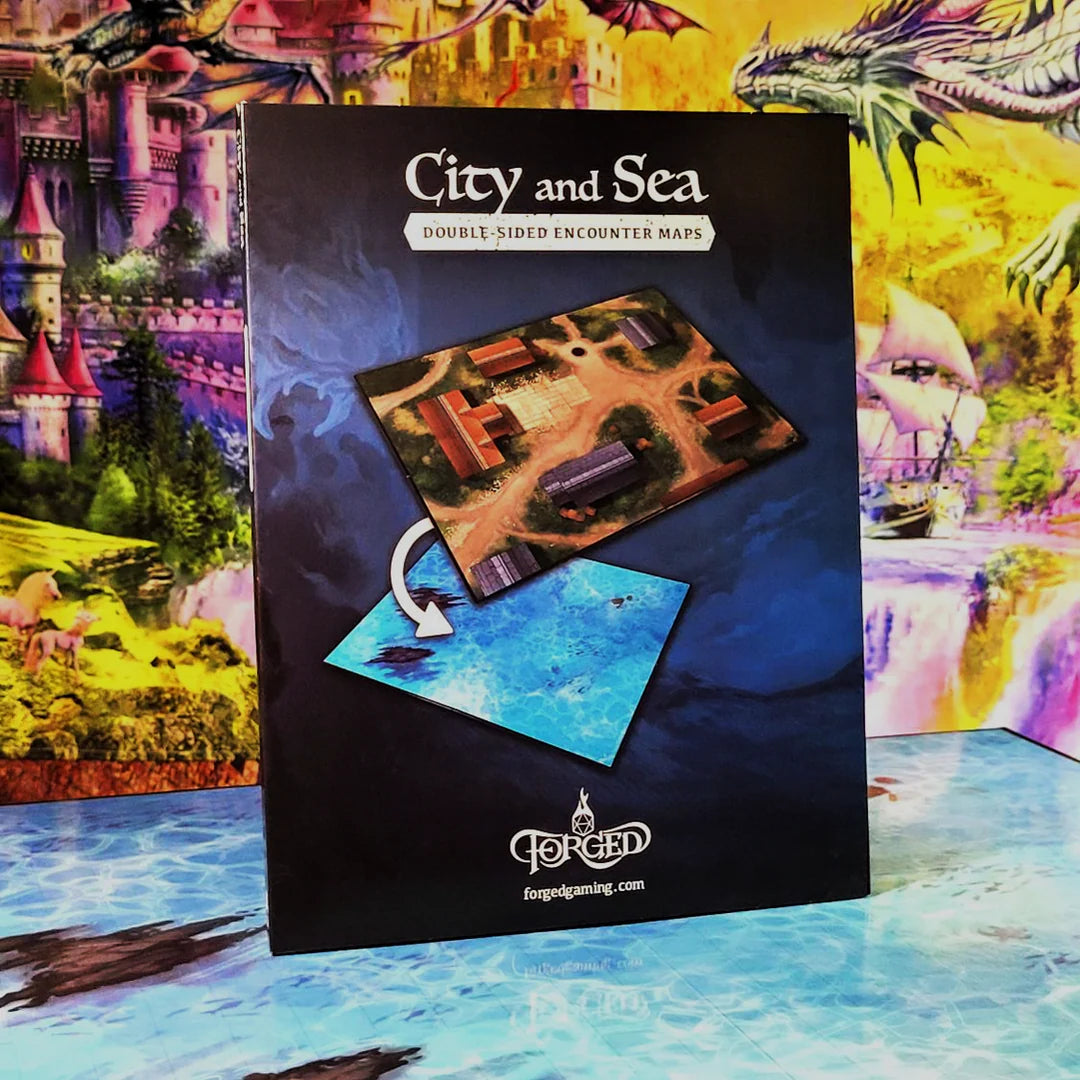 Forged Gaming: City and Sea Double-Sided RPG Encounter Map--City Streets and Open Water | Odin's Place