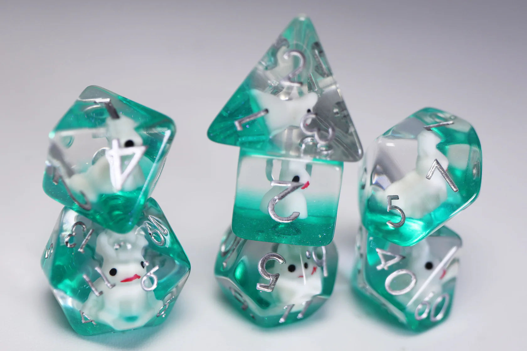 Foam Brain Bouncing Bunny Poly 7 Dice Set | Odin's Place