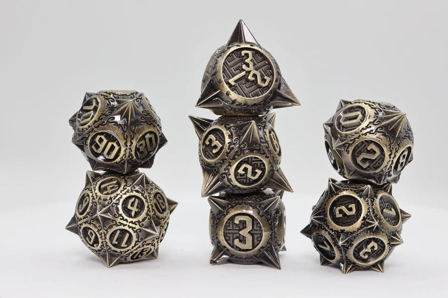 Foam Brain Meteor Storm: Bronze Asteroid Metal RPG Dice Set | Dragon's Lair Comics and Fantasy Houston TX