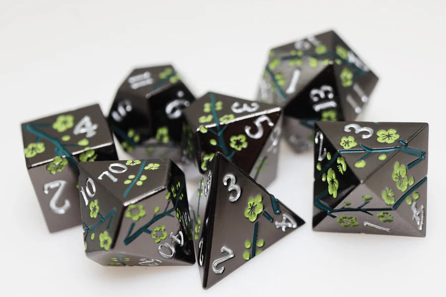 Foam Brain Metallic Bouquet - Dark Green Hellebore Metal RPG Dice Set | Dragon's Lair Comics and Fantasy Houston TX