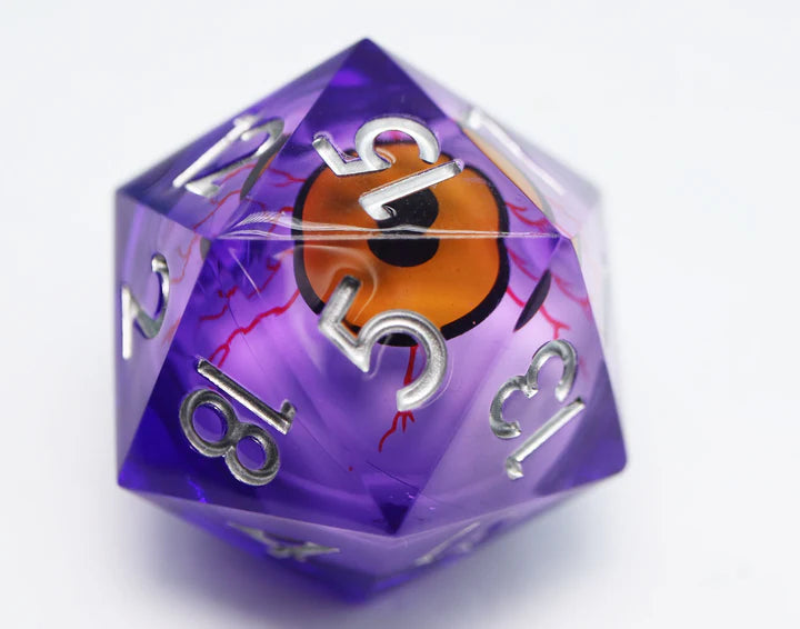 Foam Brain 35mm Hollow Core Purple Mageshot Moving Eye d20 | Dragon's Lair Comics and Fantasy Houston TX