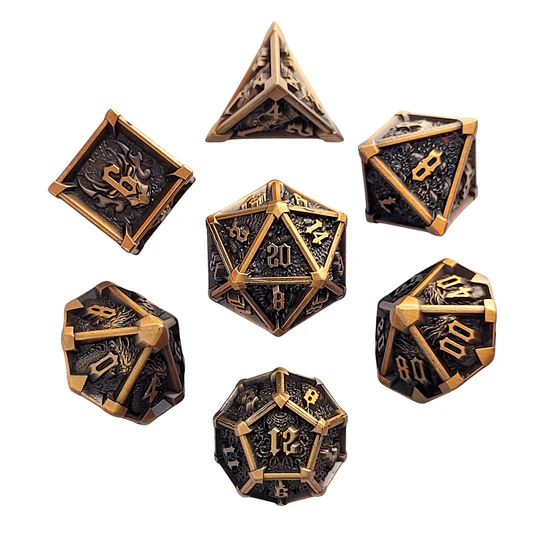 Forged Gaming Ossuary Obscura Bronze Metal RPG Dice Set | Odin's Place