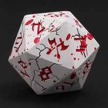 HYMGHO - Barbarian Solid Metal Polyhedral Dice Set - Matte White with Blood Red | Odin's Place