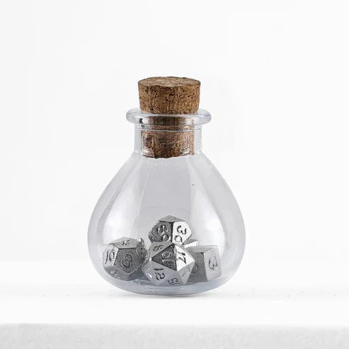 HYMGHO - Unseelie Mini Metal RPG Dice Set - Silver | Odin's Place