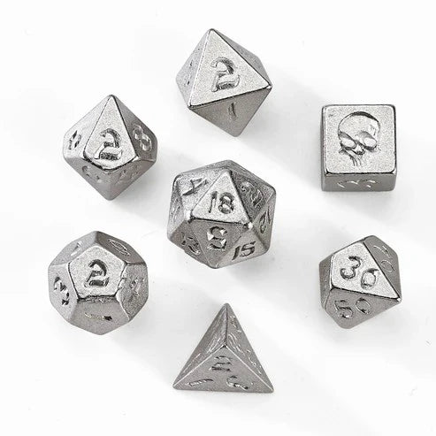 HYMGHO - Unseelie Mini Metal RPG Dice Set - Silver | Odin's Place