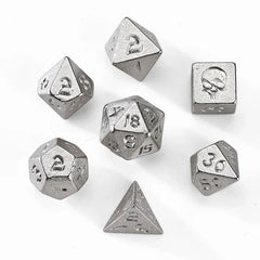 HYMGHO - Unseelie Mini Metal RPG Dice Set - Silver | Odin's Place