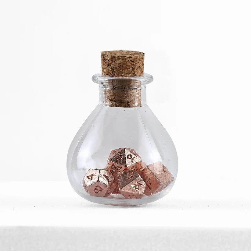 HYMGHO - Unseelie Mini Metal RPG Dice Set - Rose Gold | Odin's Place