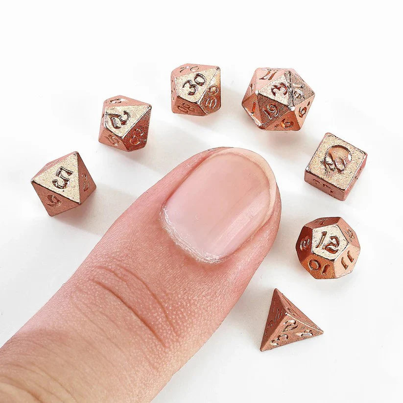 HYMGHO - Unseelie Mini Metal RPG Dice Set - Rose Gold | Odin's Place